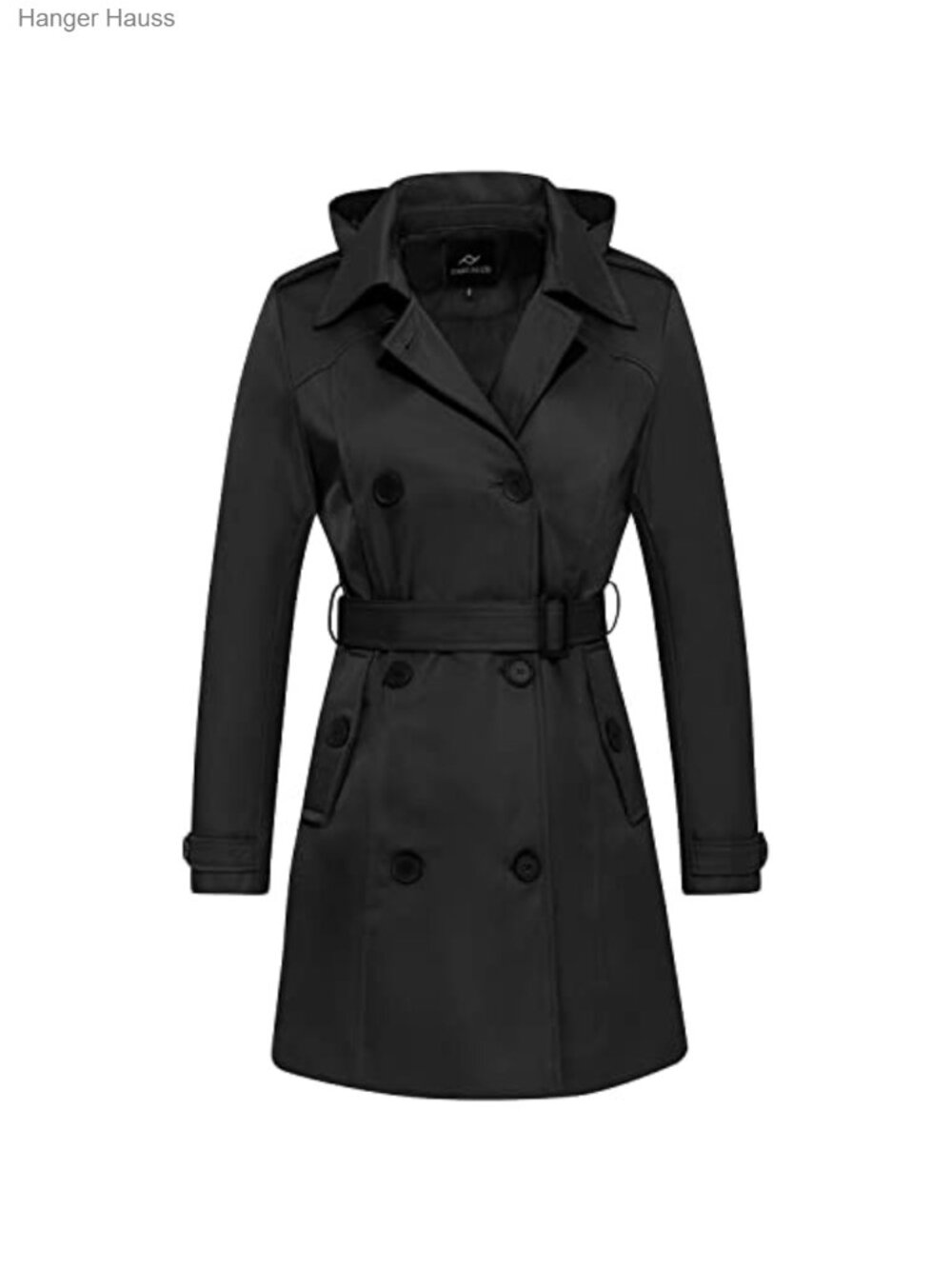 Women's Waterproof Trench Coat Double Breasted Windbreaker Classic Belted Lapel